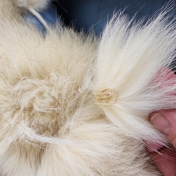 RARE Vintage Hudson's Bay Company 100% pure virgin wool blue coat fur trim MED - Picture 6 of 13